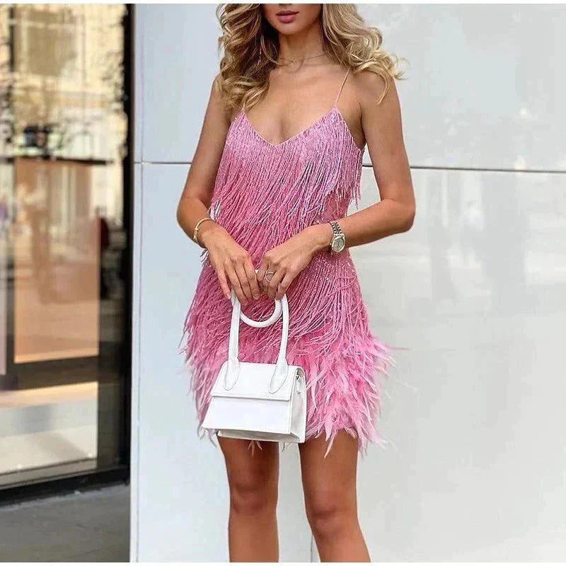 Brielle - Feather Mini Dress